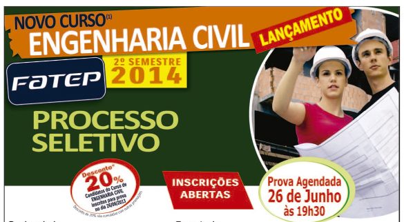 24/06/2014 – Com novos cursos, Fatep realiza vestibular para segundo semestre de 2014