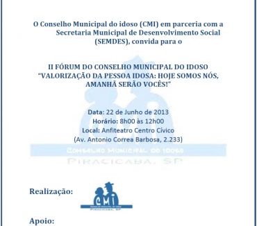 20/06/2013 – Fatep participa do II Fórum do Conselho Municipal do Idoso