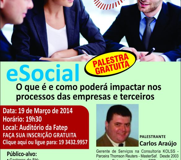 17/03/2014 – Fatep realiza palestra gratuita para esclarecer detalhes do eSocial